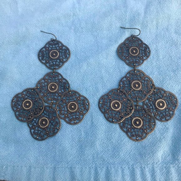 Boho Filigree Earrings - Picture 2 of 3